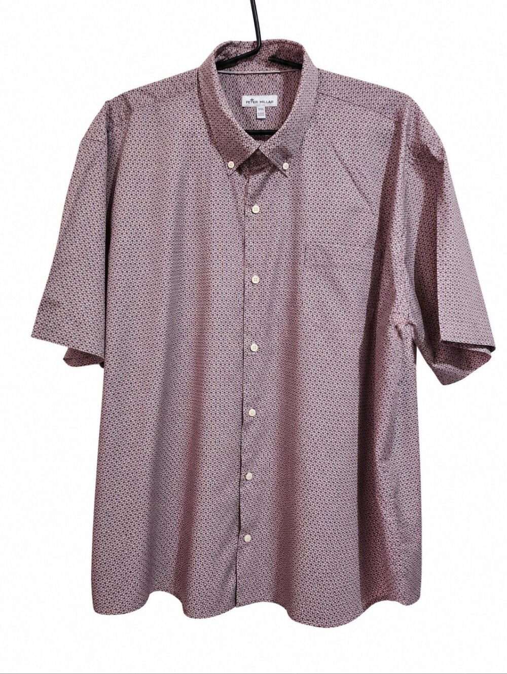 Peter Millar Men Golf Country Club Geometric Print Short Sleeve Button Shirt XXL